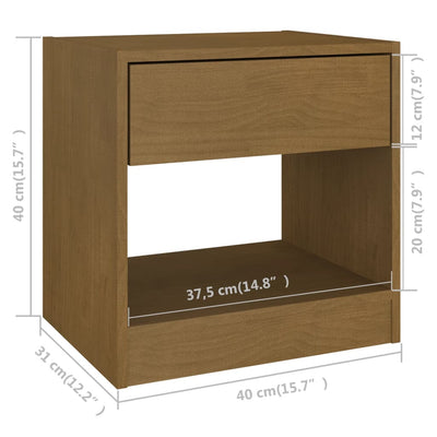 Bedside Cabinets 2 pcs Honey Brown 40x31x40 cm Solid Pinewood - Payday Deals