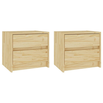 Bedside Cabinets 2 pcs 40x30.5x35.5 cm Solid Pine Wood