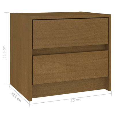 Bedside Cabinets 2 pcs Honey Brown Solid Pine Wood