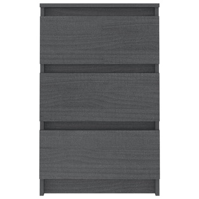 Bedside Cabinet Grey 40x29.5x64 cm Solid Pine Wood - Payday Deals