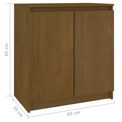 Side Cabinet Honey Brown 60x36x65 cm Solid Pinewood