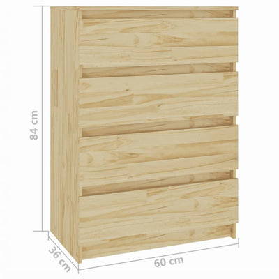 Side Cabinet 60x36x84 cm Solid Pinewood