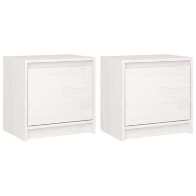 Bedside Cabinets 2 pcs White 40x30.5x40 cm Solid Pinewood - Payday Deals