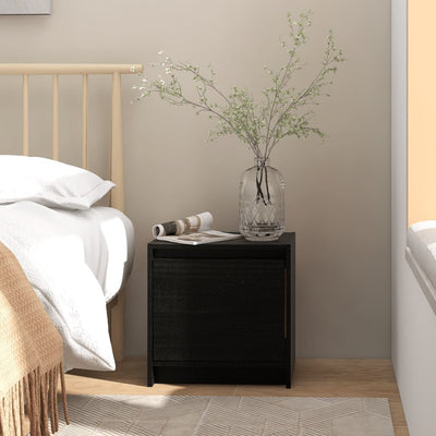 Bedside Cabinet Black 40x30.5x40 cm Solid Pinewood - Payday Deals