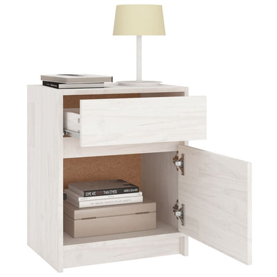 Bedside Cabinets 2 pcs White 40x31x50 cm Solid Pinewood - Payday Deals