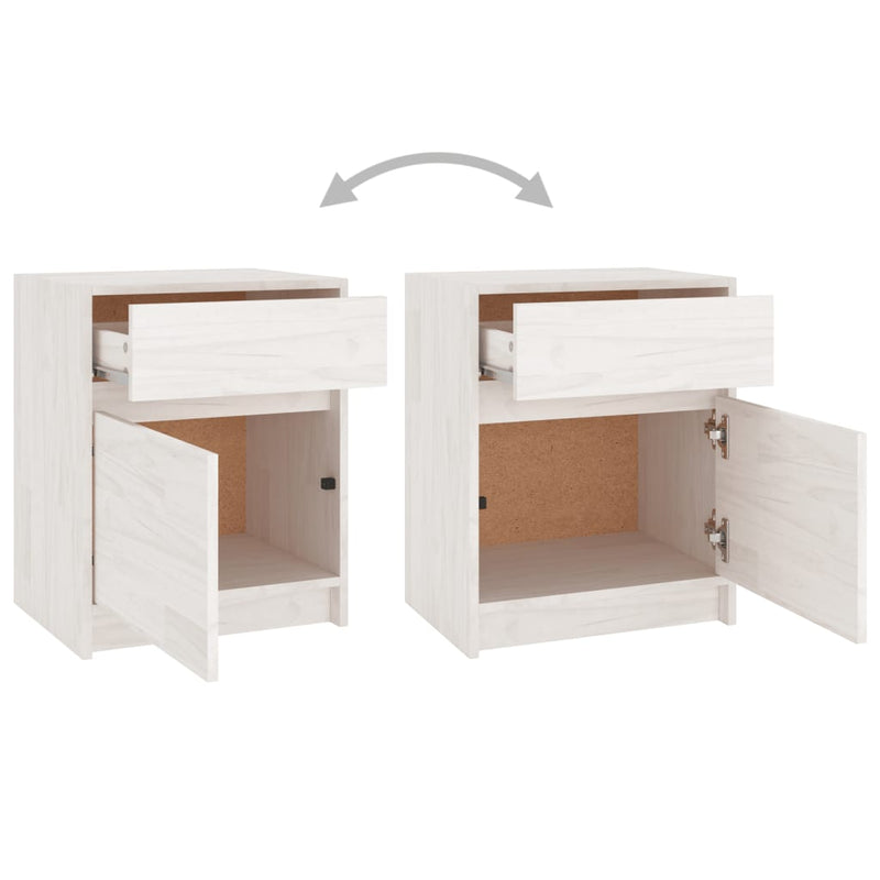 Bedside Cabinets 2 pcs White 40x31x50 cm Solid Pinewood - Payday Deals