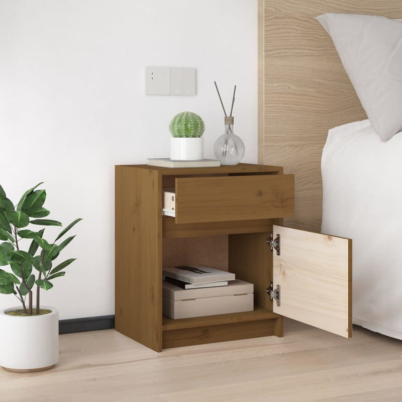 Bedside Cabinet Honey Brown 40x31x50 cm Solid Pinewood
