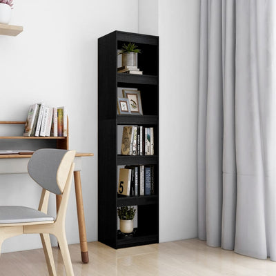 Book Cabinet/Room Divider Black 40x30x167.5 cm Solid Pinewood