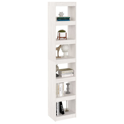 Book Cabinet/Room Divider White 40x30x199 cm Solid Pinewood