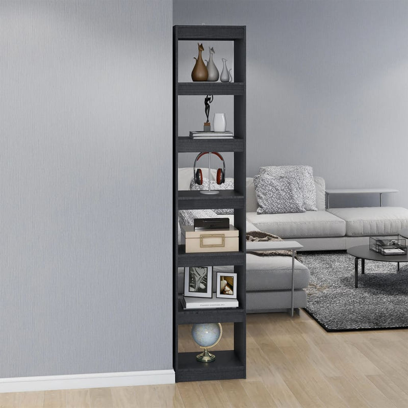 Book Cabinet/Room Divider Grey 40x30x199 cm Solid Pinewood