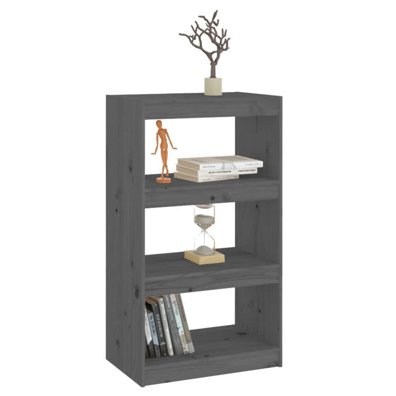 Book Cabinet/Room Divider Grey 60x30x103.5 cm Solid Wood Pine