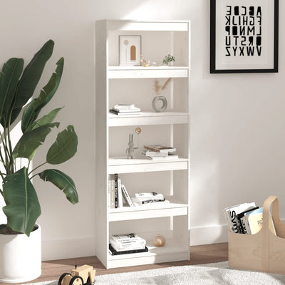 Book Cabinet/Room Divider White 60x30x167.5 cm Solid Wood Pine