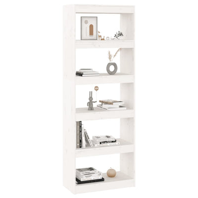 Book Cabinet/Room Divider White 60x30x167.5 cm Solid Wood Pine