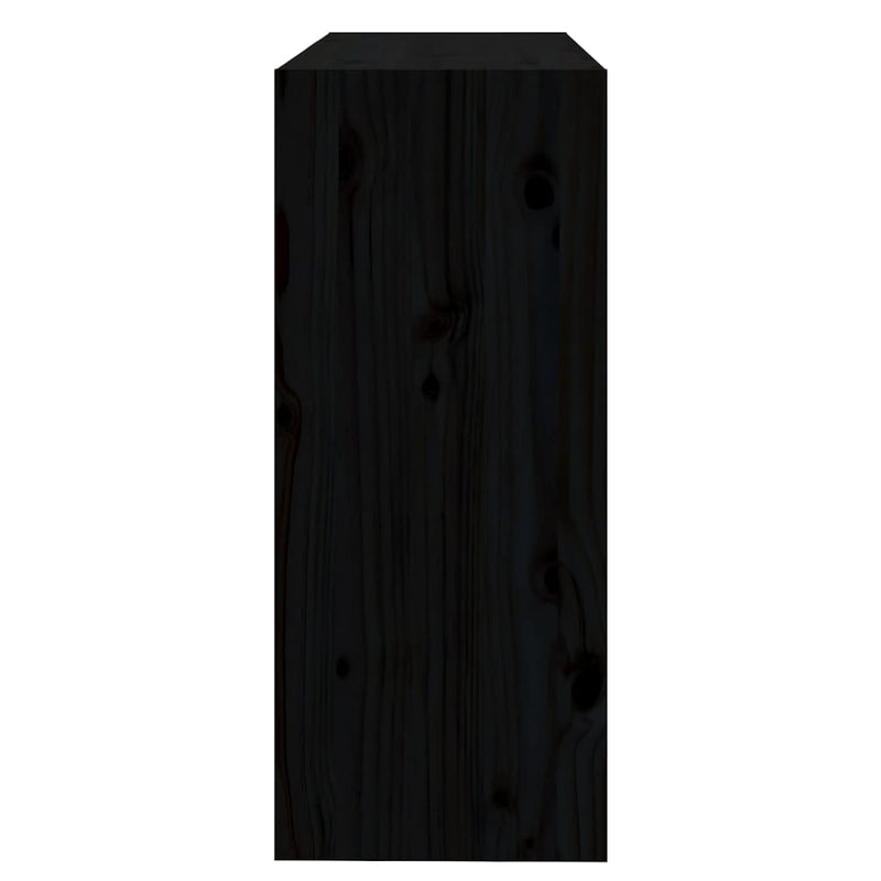 Book Cabinet/Room Divider Black 80x30x71.5 cm Solid Wood Pine