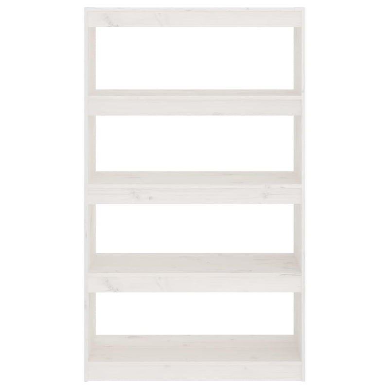 Book Cabinet/Room Divider White 80x30x135.5 cm Solid Wood Pine