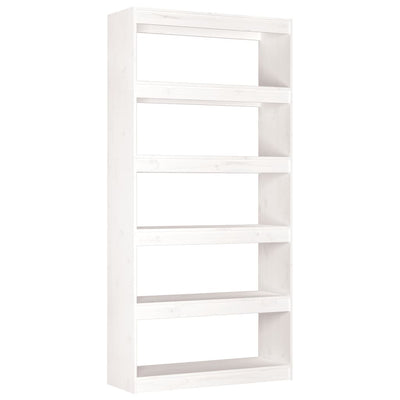 Book Cabinet/Room Divider White 80x30x167.4 cm Solid Wood Pine