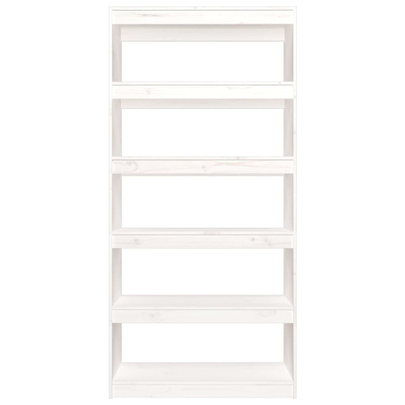 Book Cabinet/Room Divider White 80x30x167.4 cm Solid Wood Pine