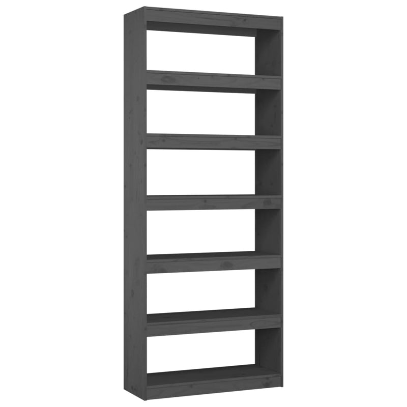 Book Cabinet/Room Divider Grey 80x30x199.5 cm Solid Wood Pine