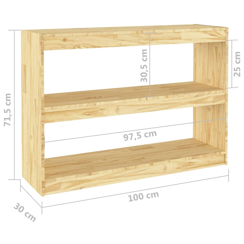 Book Cabinet Room Divider 100x30x71.5 cm Pinewood
