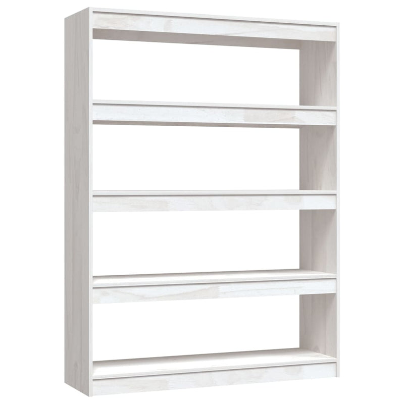 Book Cabinet/Room Divider White 100x30x135.5 cm Solid Pinewood