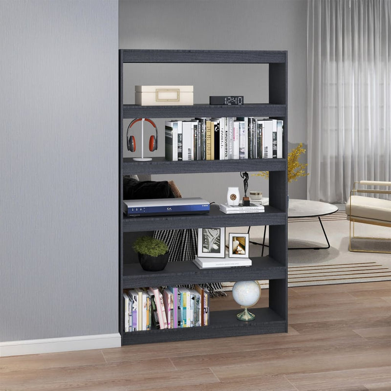 Book Cabinet/Room Divider Grey 100x30x167.5 cm Solid Pinewood