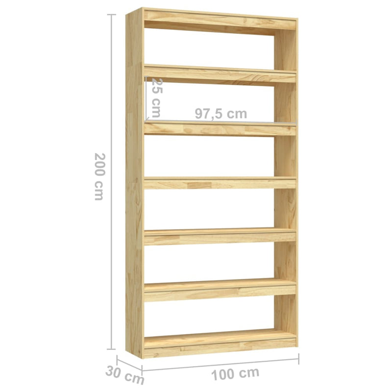 Book Cabinet/Room Divider 100x30x200 cm Solid Pinewood