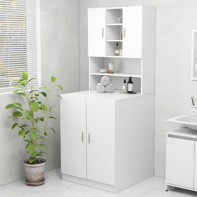 Washing Machine Cabinet White 70.5x25.5x90 cm