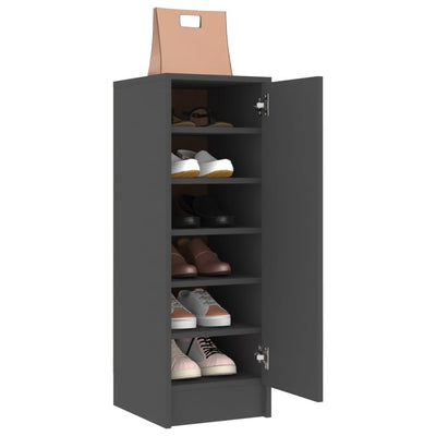 Shoe Cabinet Grey 32x35x92 cm Chipboard