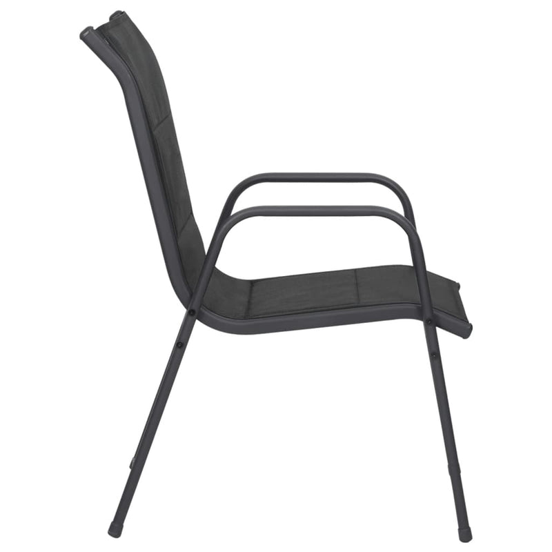 Garden Chairs 2 pcs Steel and Textilene Black