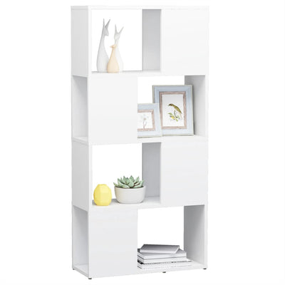 Book Cabinet Room Divider White 60x24x124.5 cm Engineered Wood