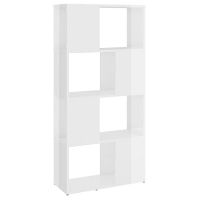 Book Cabinet Room Divider High Gloss White 60x24x124.5 cm