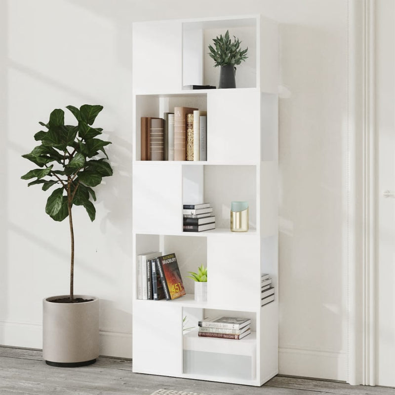 Book Cabinet Room Divider White 60x24x155 cm Chipboard
