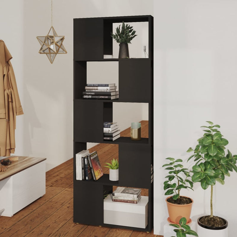 Book Cabinet Room Divider Black 60x24x155 cm Chipboard