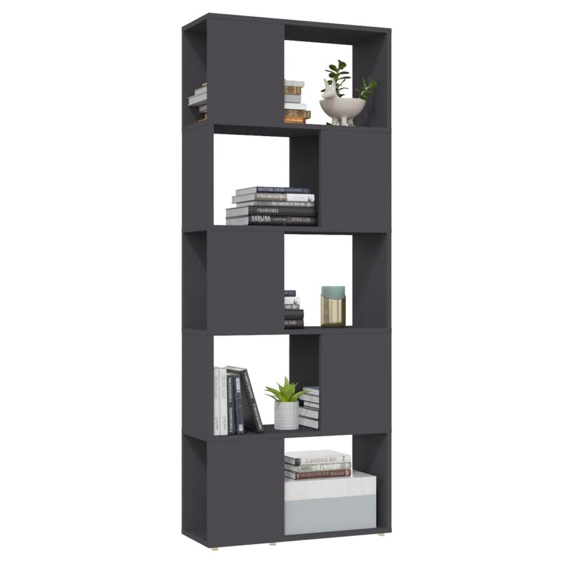 Book Cabinet Room Divider Grey 60x24x155 cm Chipboard