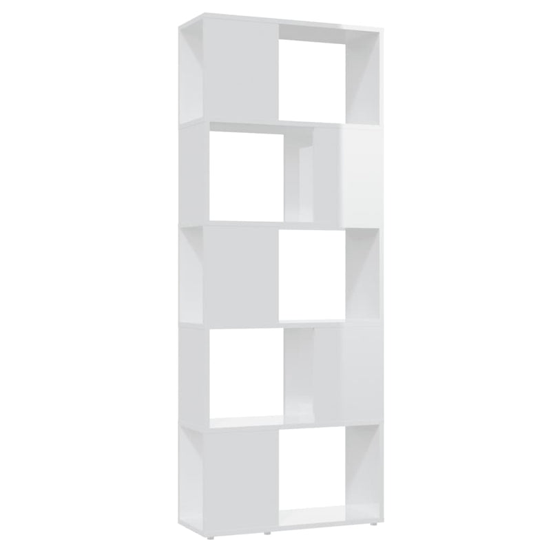 Book Cabinet Room Divider High Gloss White 60x24x155 cm
