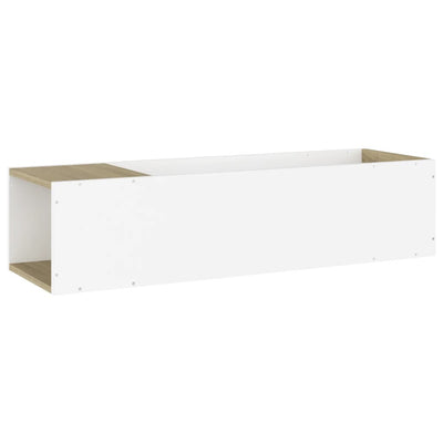 TV Cabinet White and Sonoma Oak 100x24x32 cm Engineered Wood