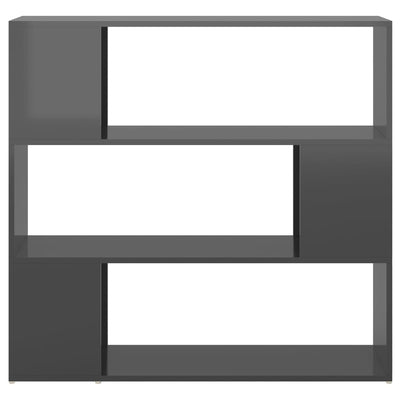 Book Cabinet Room Divider High Gloss Grey 100x24x94 cm