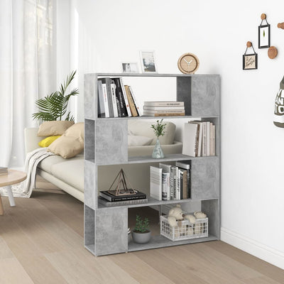 Book Cabinet Room Divider Concrete Grey 100x24x124 cm
