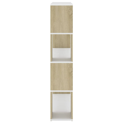 Book Cabinet Room Divider White and Sonoma Oak 100x24x124 cm
