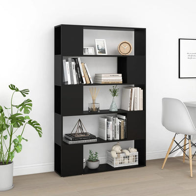 Book Cabinet Room Divider Black 100x24x155 cm Engineered Wood