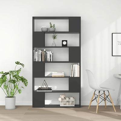 Book Cabinet Room Divider Grey 100x24x188 cm