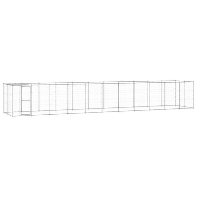 Outdoor Dog Kennel Galvanised Steel with Roof 26.62 m²