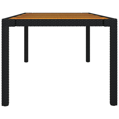 Garden Table Black 250x100x75 cm Poly Rattan