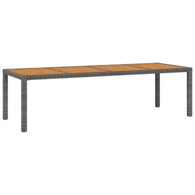 Garden Table Grey 250x100x75 cm Poly Rattan