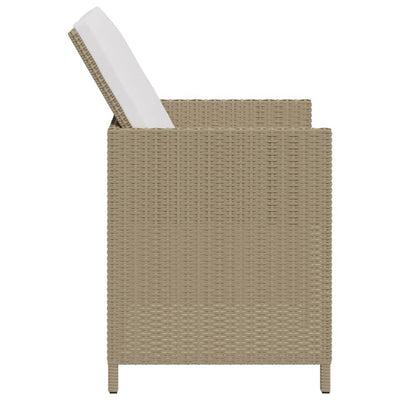Garden Chairs with Stools 2 pcs Poly Rattan Beige