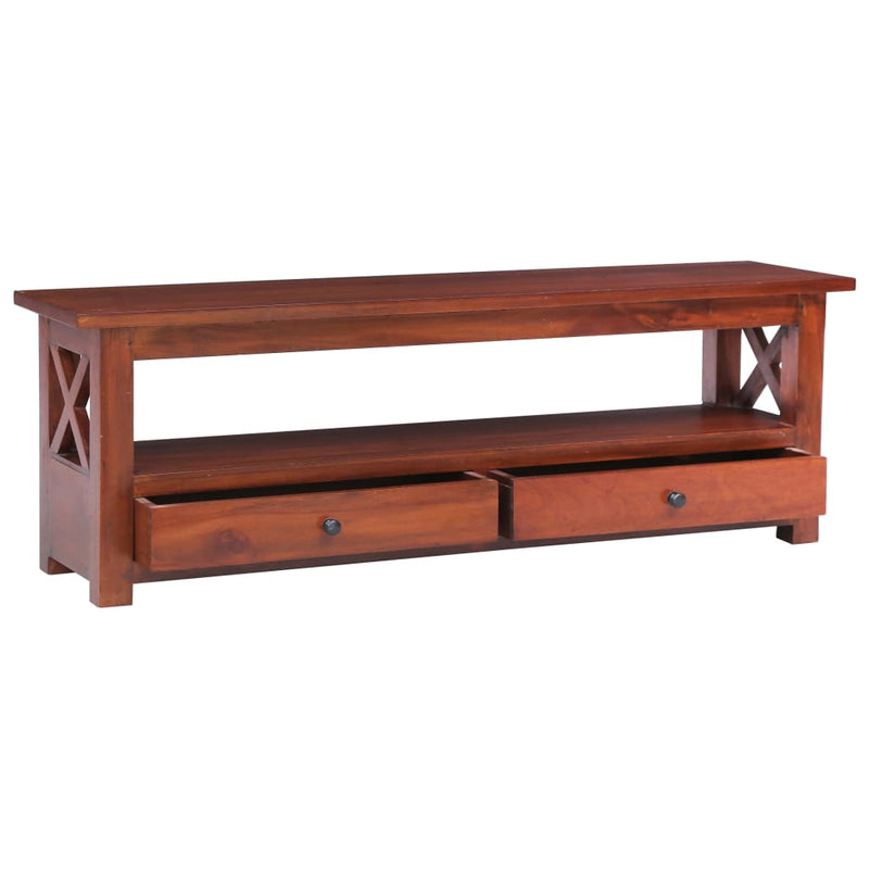 TV Cabinet Brown 115x30x40 cm Solid Mahogany Wood - Payday Deals