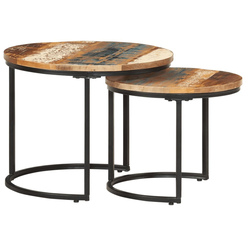 Nesting Tables 2 pcs Solid Wood Reclaimed