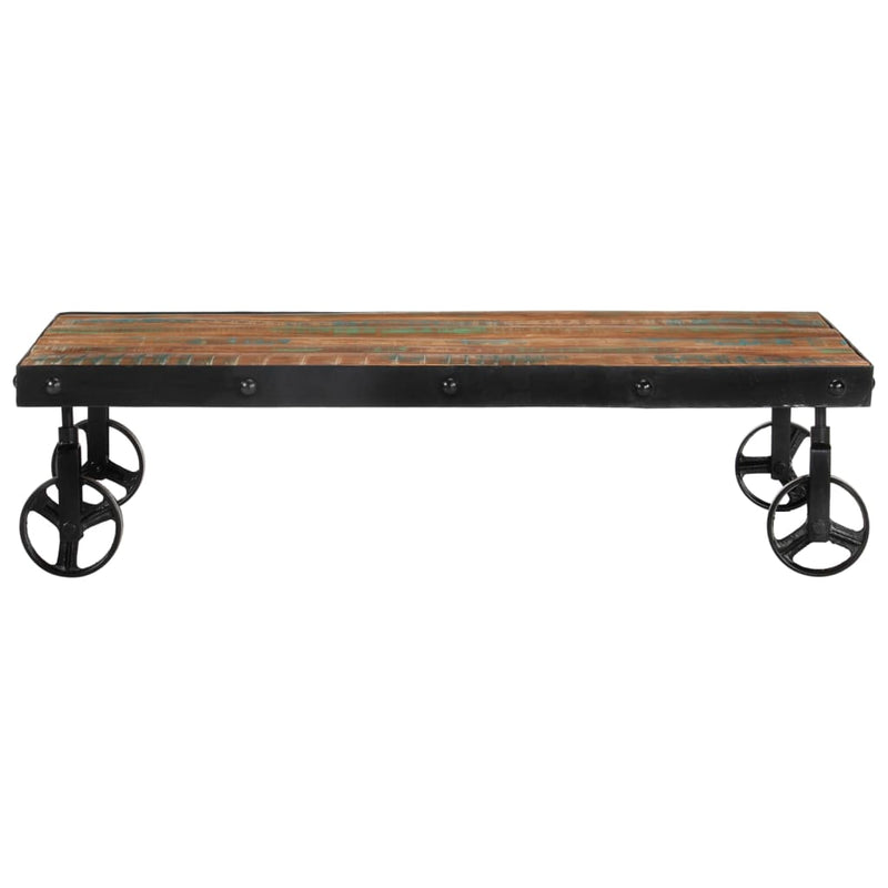 Coffee Table with Wheels 100x60x26 cm Solid Wood Reclaimed