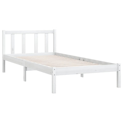 Bed Frame White Solid Wood Pine 92x187 cm Single Bed Size