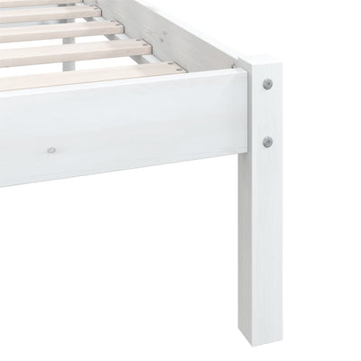 Bed Frame White Solid Wood Pine 92x187 cm Single Bed Size